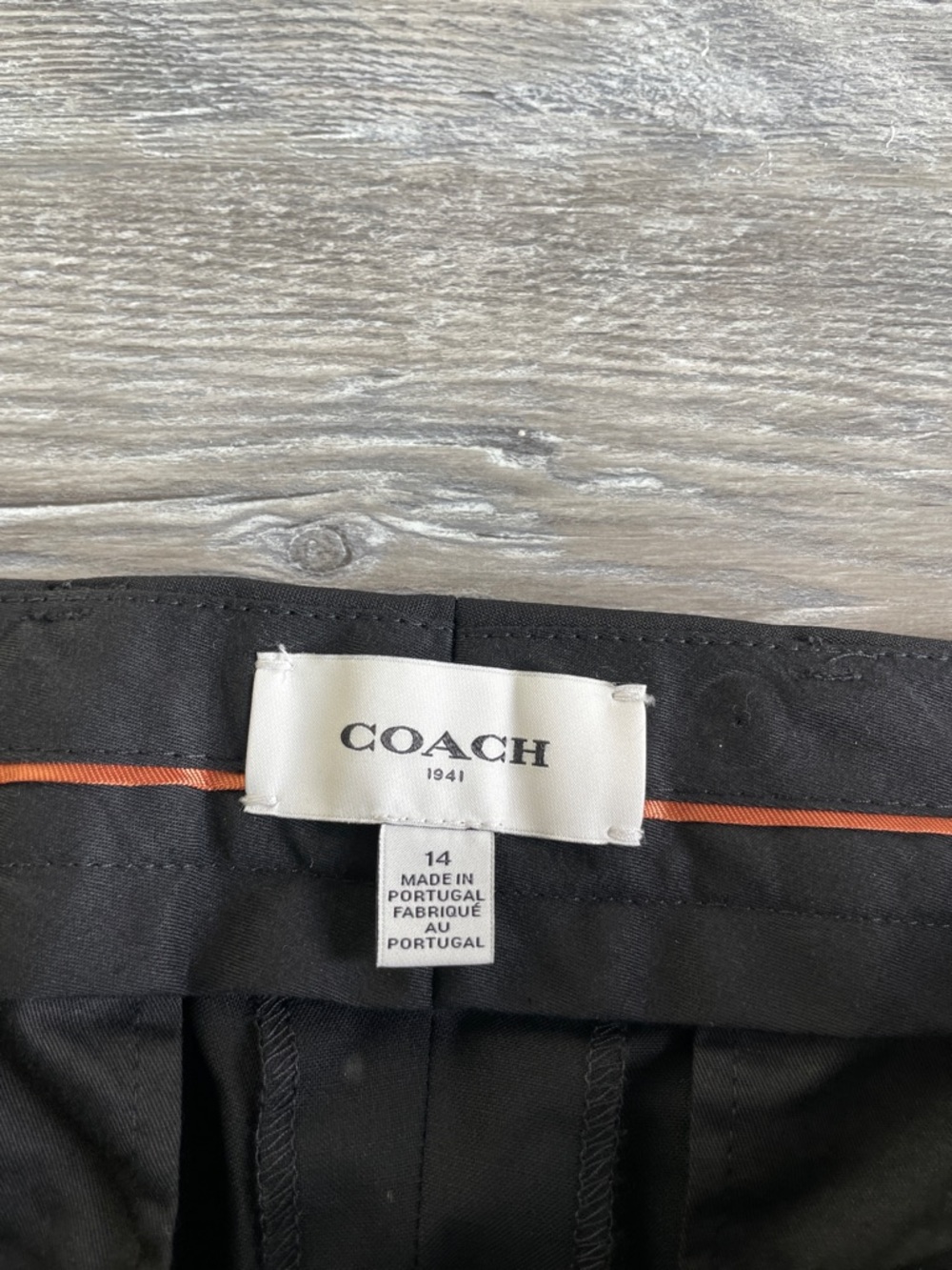 Coach Women’s Black Classic Wool Straight Leg Troussers Unhemmed Size 14 - Picture 2 of 6